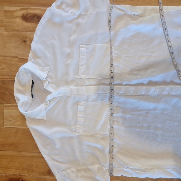 Zara Viscose White Long Sleeve Shirt Dress Size XL - Picture 11 of 12